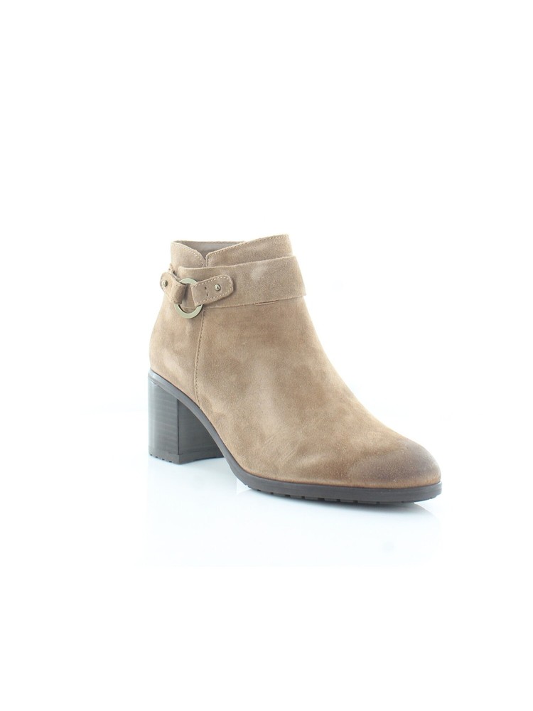 NATURALIZER Womens Beige Studded Detail Non-Slip Lydia Leather Booties 10 M