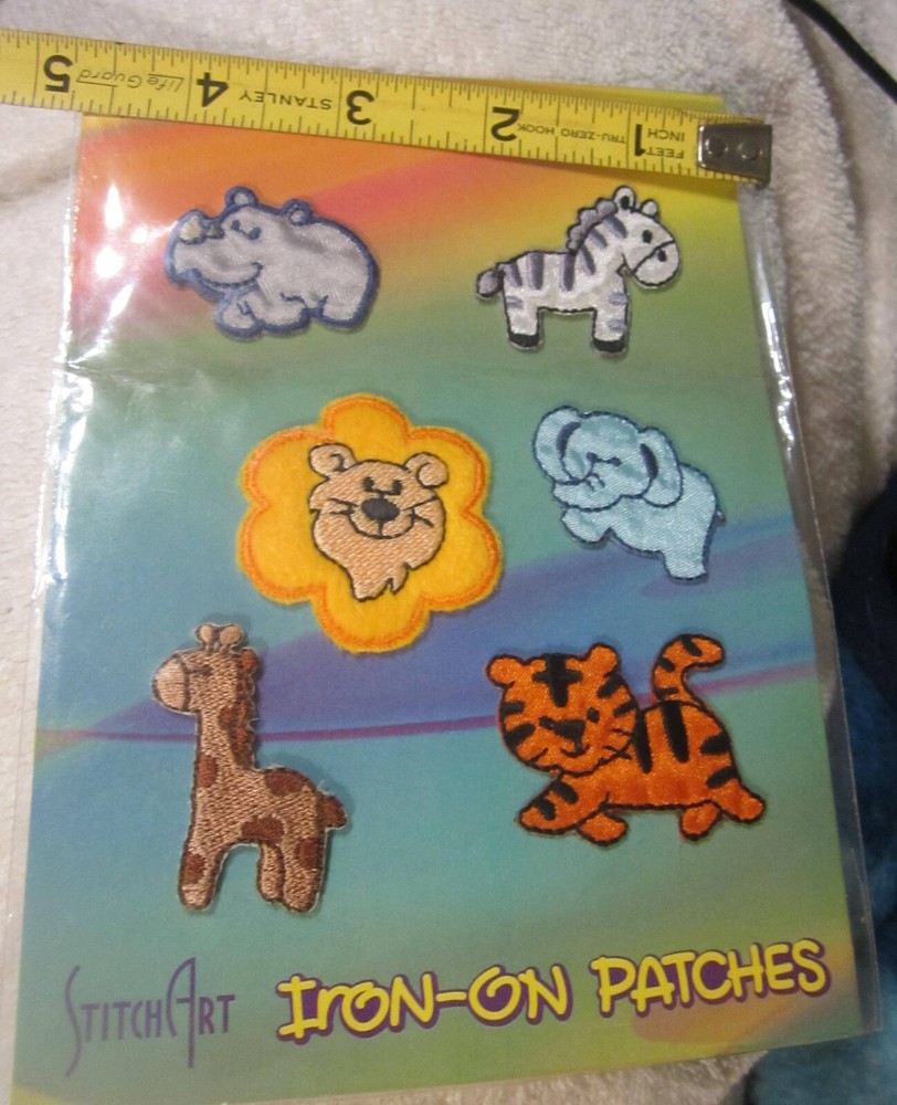 6 in pack, Stitch Art New circus animals Iron On Patch Set,giraffe,lion,zebra +