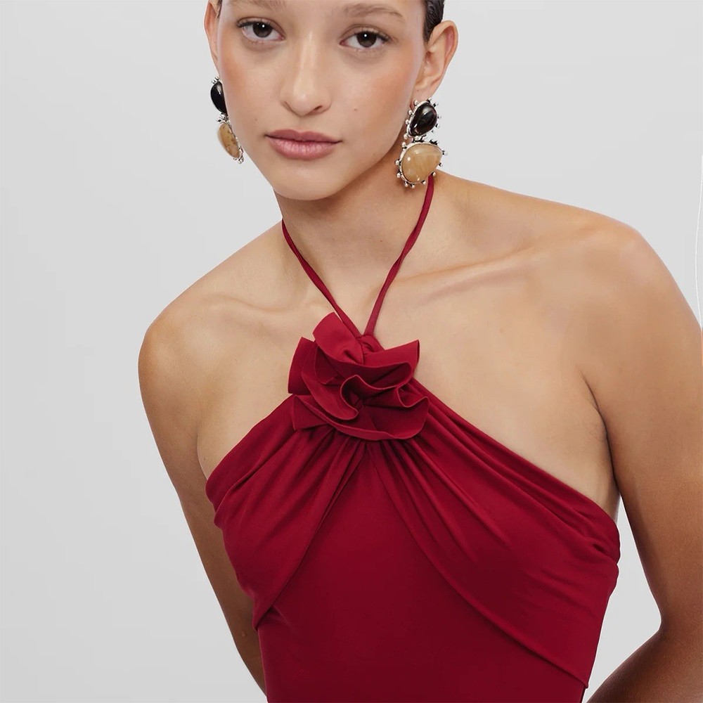 Maygel Coronel Agapi one piece swimsuit in burgundy red NWT One Size