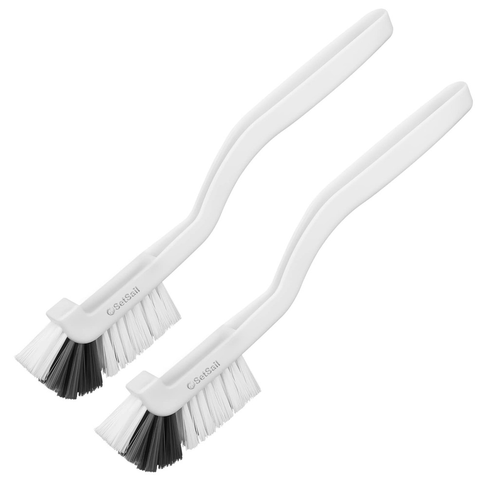 SetSail Small Scrub Brush, Mini Grout Brush Micro  Corner Cleaning Brush  2 Pack