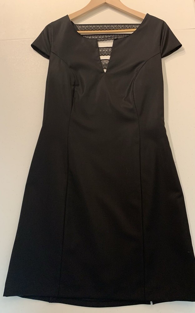 Pret a Seduire Wool Little Black Dress Sz S Classic Quiet Luxury Event Wedding