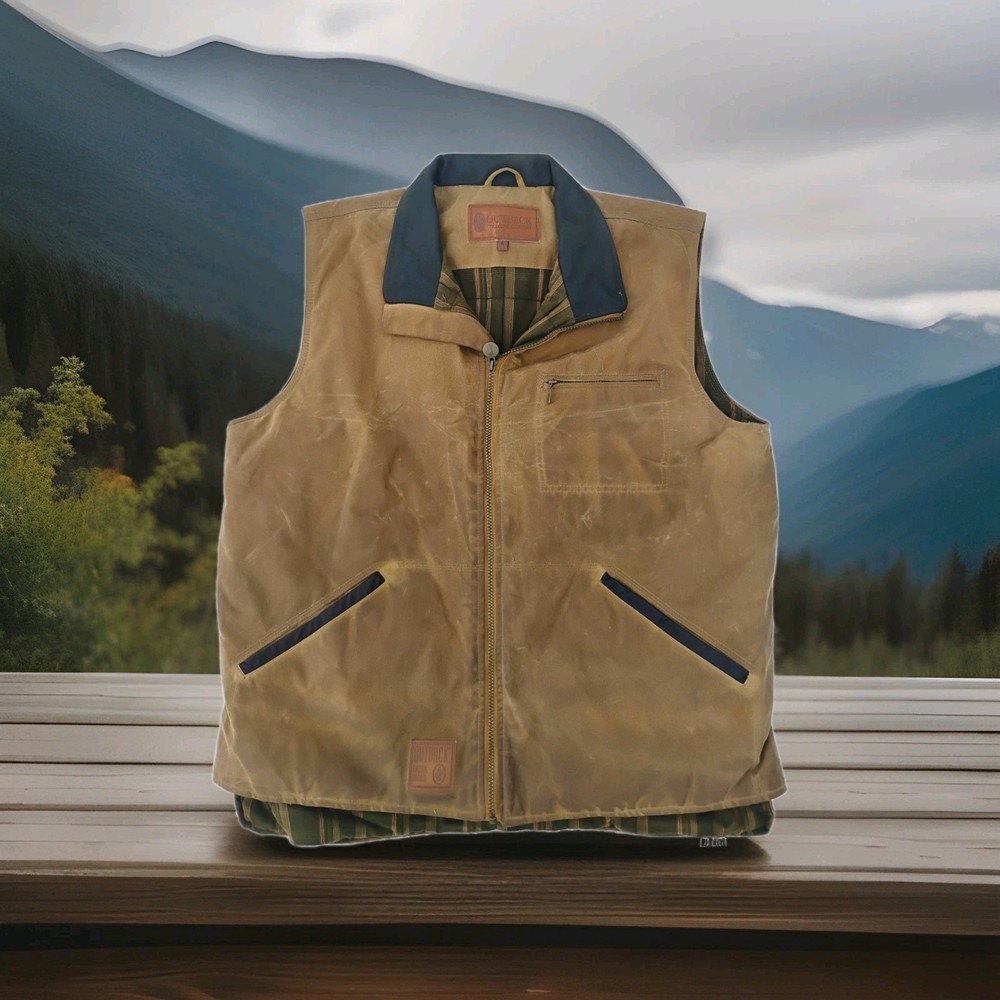 Men’s Outback Trading Co. Sawbuck Oilskin Vest – Size XL – Field Tan