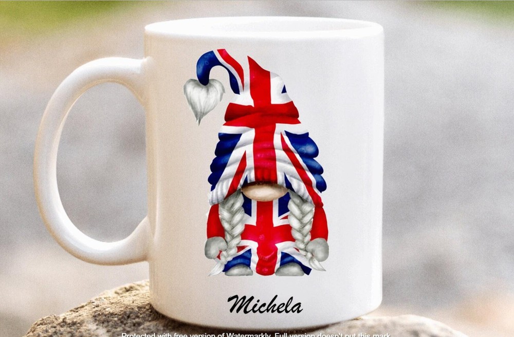 British Gnome Mug - Personalised English Gonk Tea Coffee Cup  