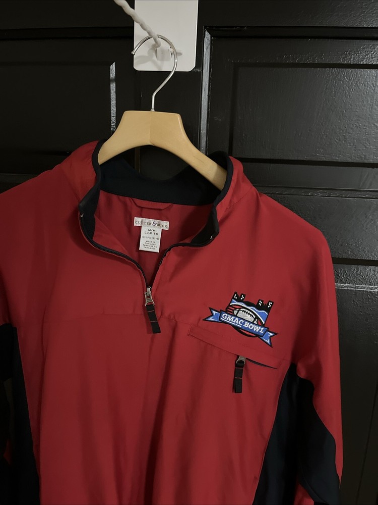 VTG GMAC Bowl NCAA Football 1/4 Zip Jacket Women’s Medium Red  