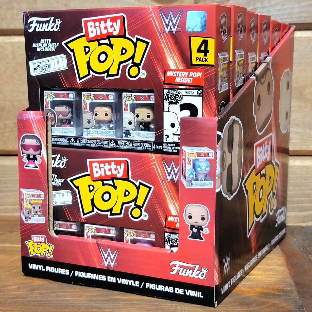 WWE Funko Bitty Pop! Complete Set 4x4 Pack Mini-Figures w/ Mystery Pops Unopened