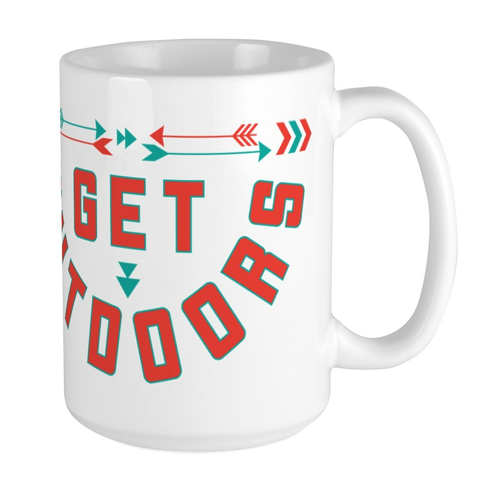 CafePress Get Outdoors Coffee Mug, Large 15 oz. White Coffee Cup (57503293)