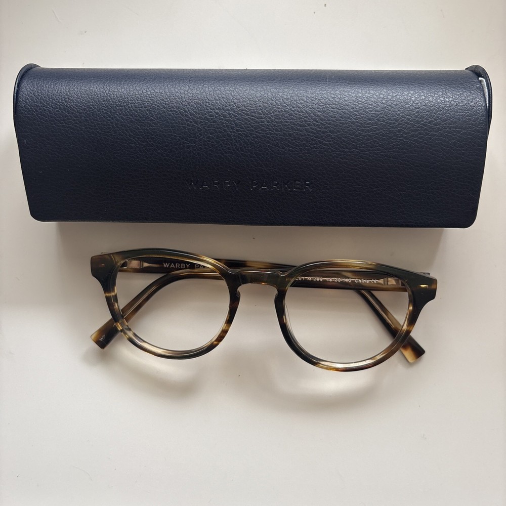 Warby Parker Percy M 256 48-20-140mm Striped Sassafras Eyeglasses FRAMES + Case