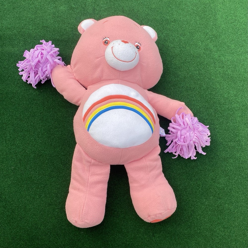 Care Bear Cheer Bear Rainbow Jumbo Large Plush Stuffed Animal Toy Vtg 2004