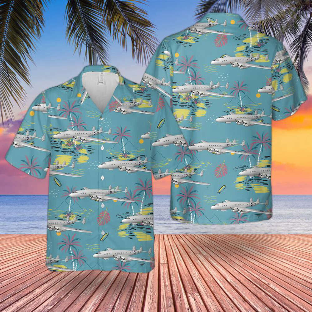 Hot US Army Lockheed C 69 Constellation Hawaiian Shirt S 5X