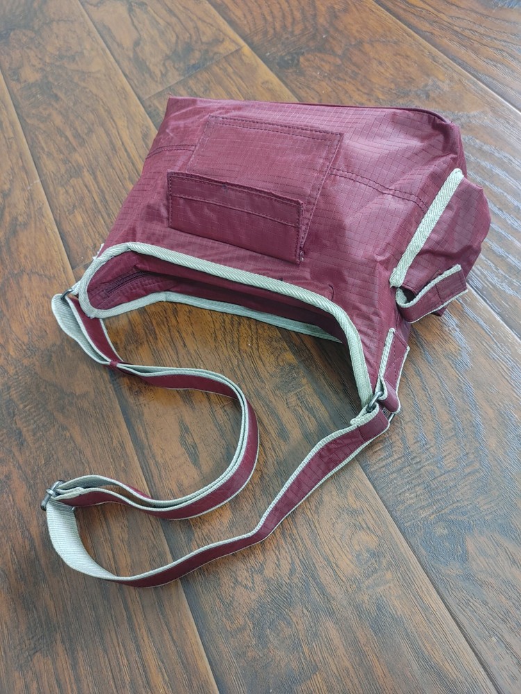 Vintage Y2K Eddie Bauer nylon cargo crossbody purse Maroon NYC streetwear Gift
