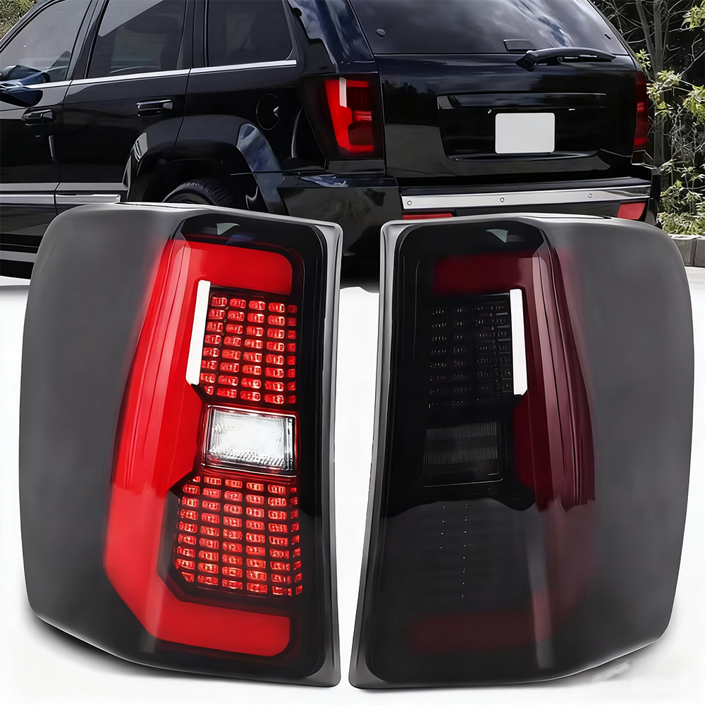 Smoke Black Brake LED Tail Lights Pair For Jeep Grand Cherokee 2005-2009 2010