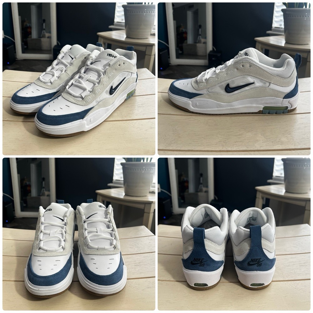 Nike SB Ishod Wair 2 White Navy Gum Skate Shoes Size 11.5 DS New Damaged Box