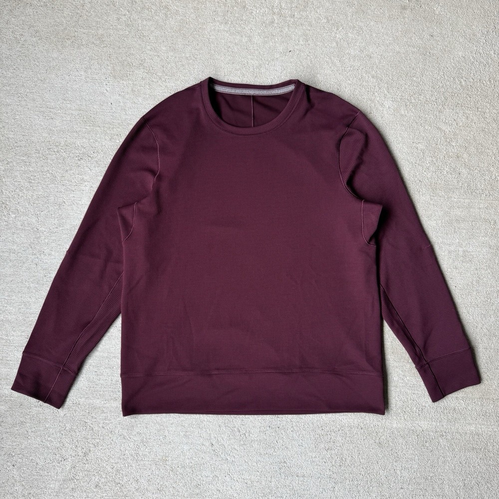 Lululemon Shift Stitch Crew Neck Waffle Knit Thermal Shirt Size M in Arctic Plum for Gym