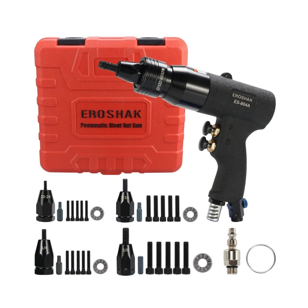 Pneumatic Rivet Nut Gun (10-24 & 1/4 & 5/16 & 3/8) Air Rivet Nut Pull Setter ...