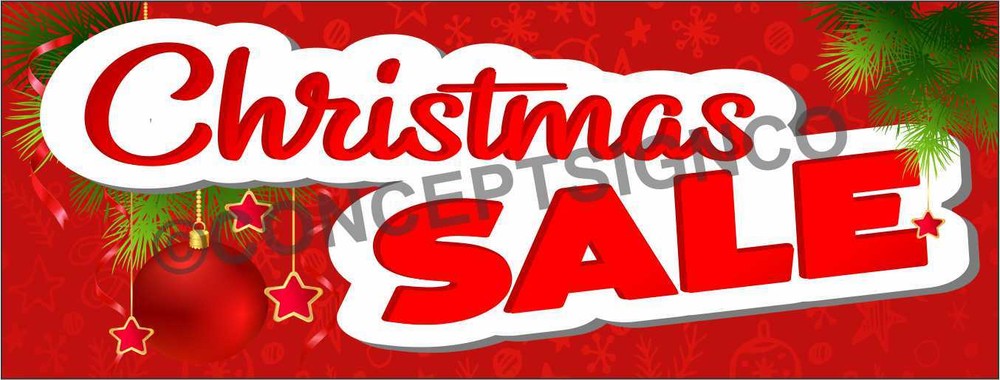 1.5'X4' CHRISTMAS SALE BANNER Signs Merry Holidays Seasons Black Friday Winter-image