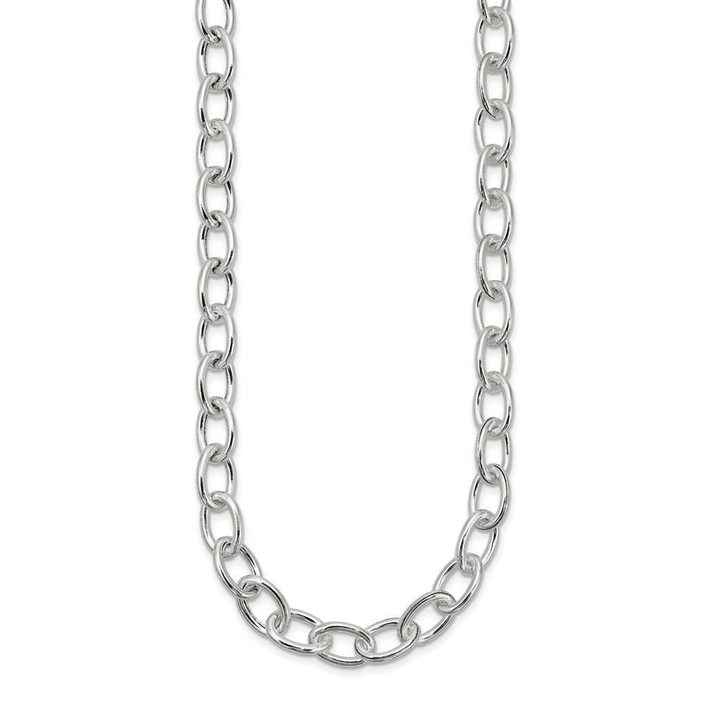 Sterling Silver Open Link Cable 8.50mm Necklace 18