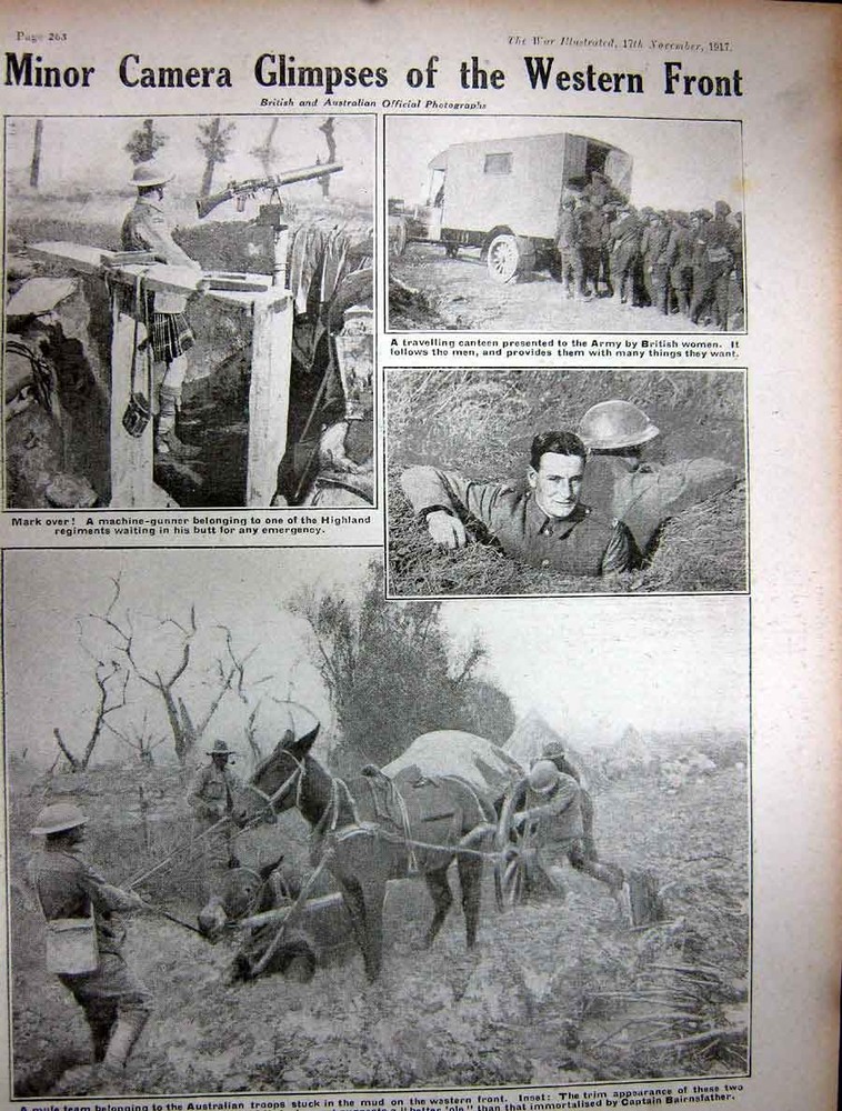 Original Old Vintage Print 1917 Ww1 French Siers Trench Australian Siers 20th