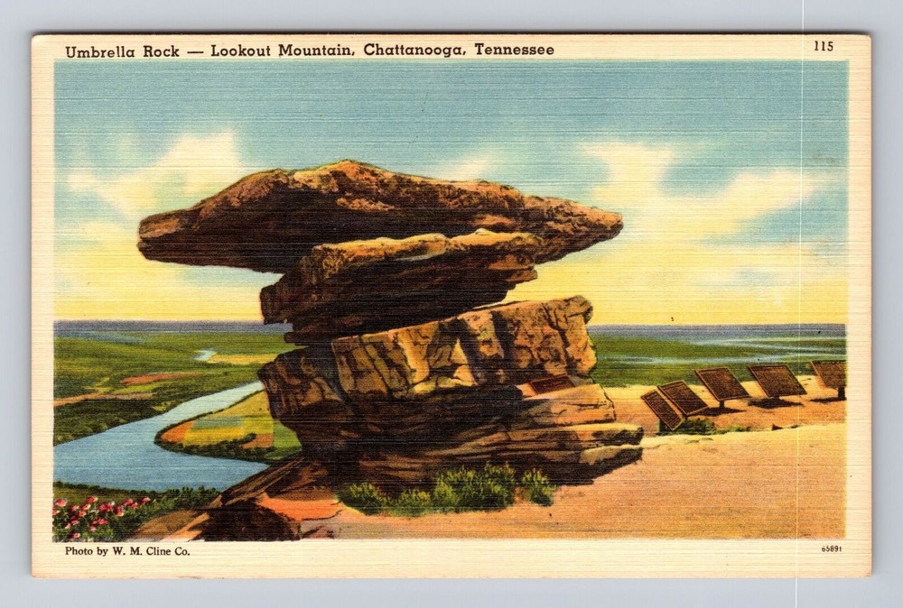 Vintage Postcard of Umbrella Rock on Lookout Mountain in Chattanooga TN