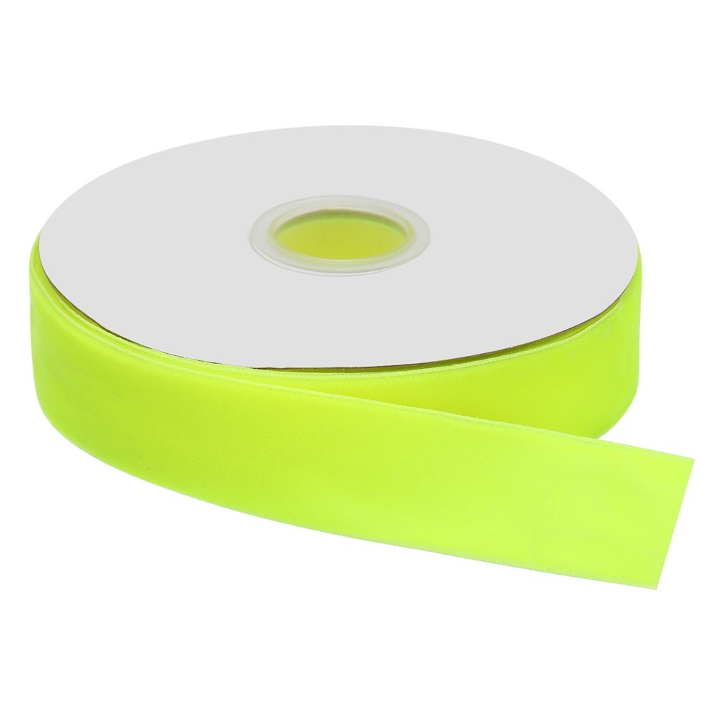 Velvet Ribbon 1 Inch x 10 Yard Single Face Spool Silky Bright Yellow
