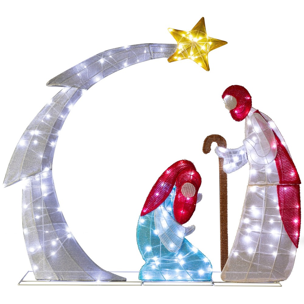 3.7FT Lighted Nativity Scene for Outdoor Christmas Holiday Party Decorations