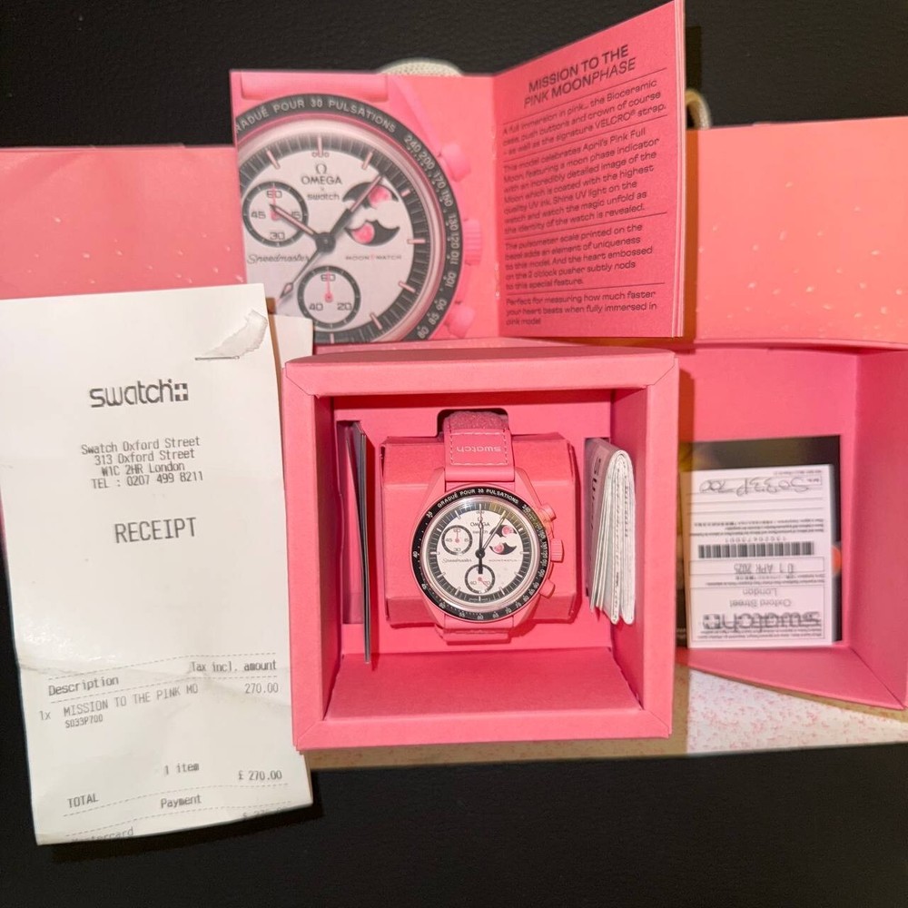 Swatch x Omega Moonswatch Pink Moonphase Moon Watch Fast Shipping with Invoice