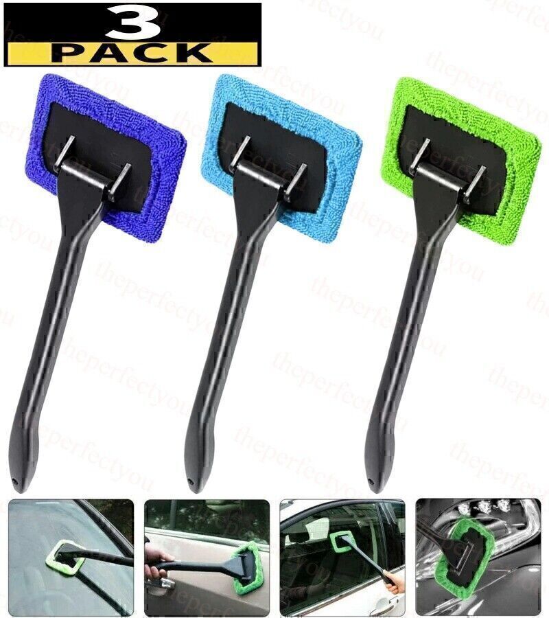 3-Pack Microfiber Car Windshield Wiper Cleaner for Streak-Free Glass