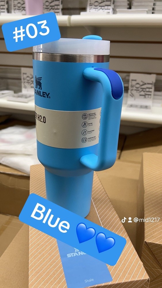 Stanley  40 oz Tumbler - Light Blue, Light Pink, Hot Pink, Light Purple.