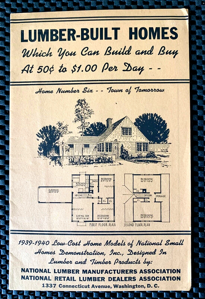 1939-1940 LUMBER-BUILT HOMES  NATIONAL LUMBER MANUFACTURERS ASSOCIATION BROCHURE