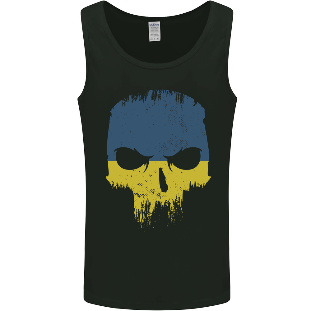 Ukraine Skull Gym Bodybuilding Biker Mens Vest Tank Top