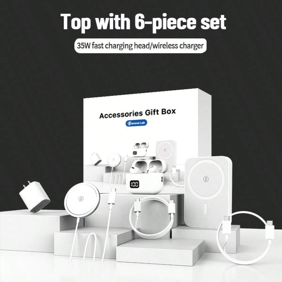 Fast-charging magnetic power bank and wireless all-in-one kit