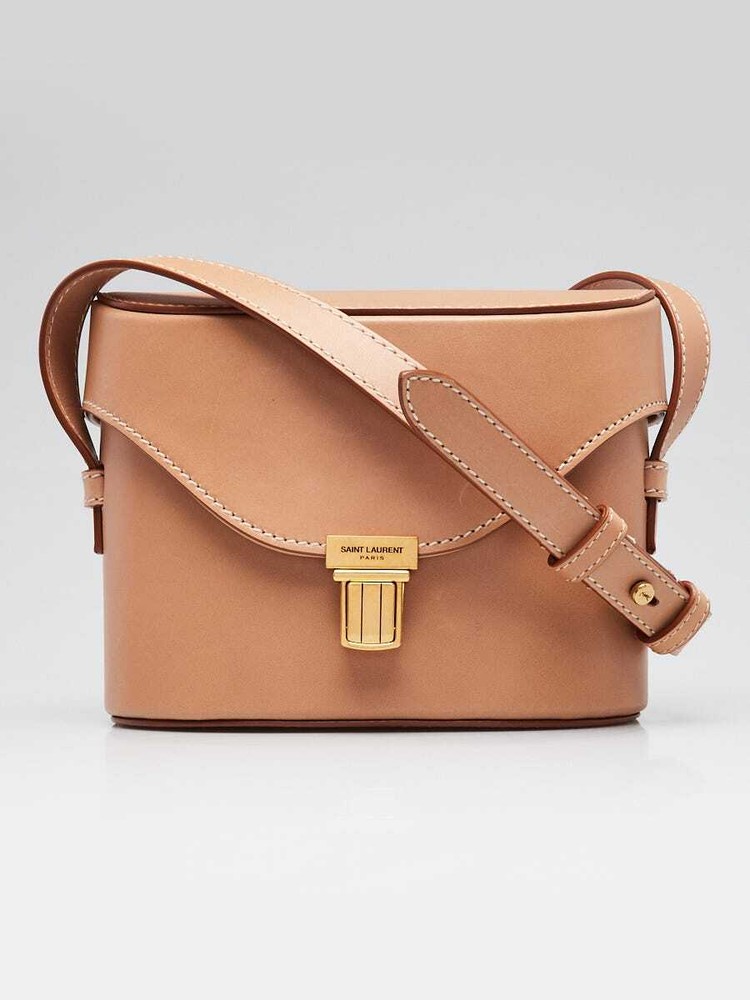 Yves Saint Laurent Medium Tuc Leather Bag in Beige Box