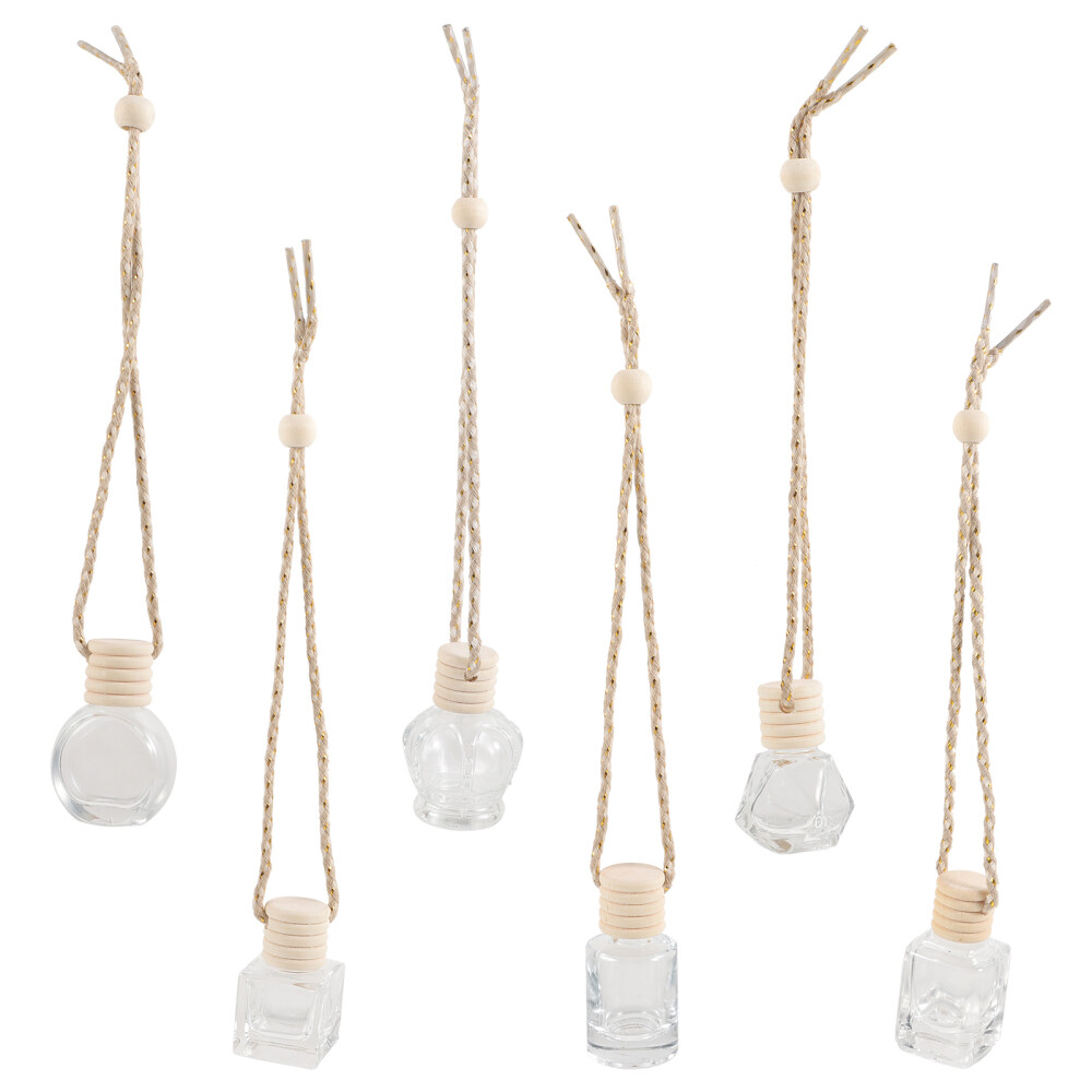 6 Pcs Mini Refillable Hanging Perfume Bottles for Travel Car Pendant