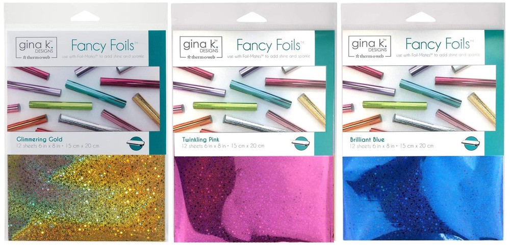 Gina K Holographic Fancy Foil 6 x 8 inch Sheets - Twinkling Pink, Glimmering ...