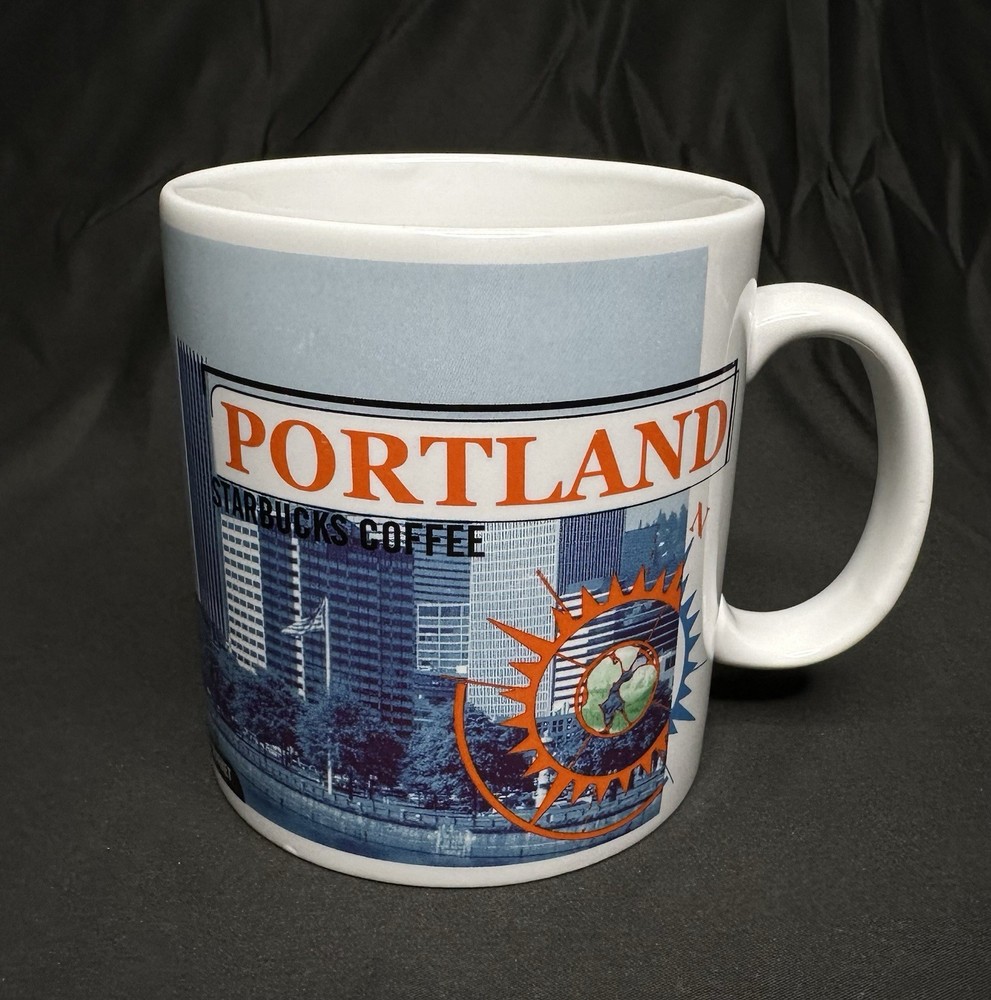 Starbucks 1999 Portland Large Ceramic Mug 4 3/8 Inch Coffee Cup