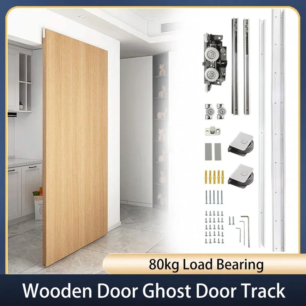Ghost Wooden Door Track Sliding Kit – 80 kg Load