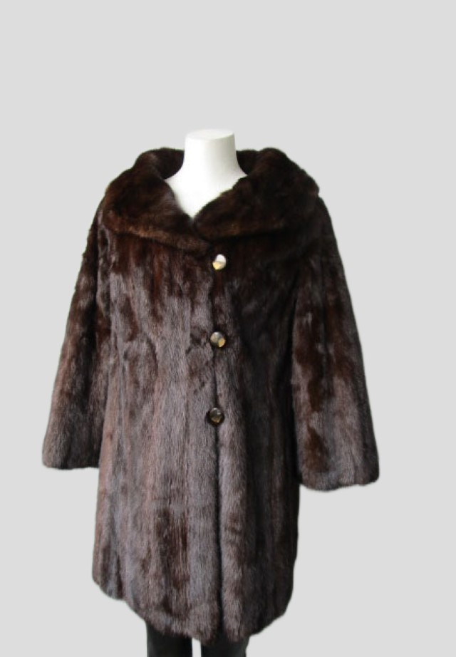 Women's Size 10 Dark Ranch Mink Fur Coat Jacket Stroller in Mint Condition