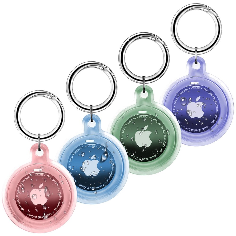IPX8 Waterproof Airtag Holder 4-Pack with Keychain for Apple Airtags