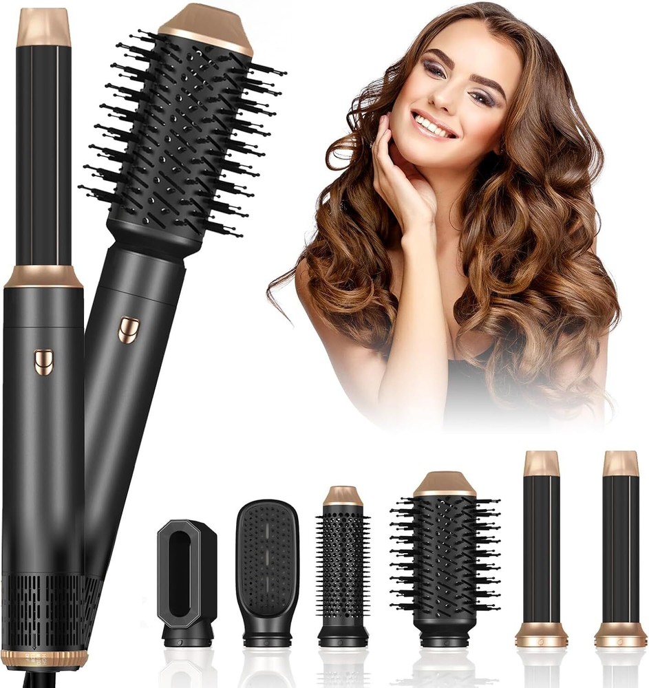 6 in 1 Hair Dryer Brush, Blow Dryer Brush Ionic Hair Dryer, Oval Hot Air Brush,