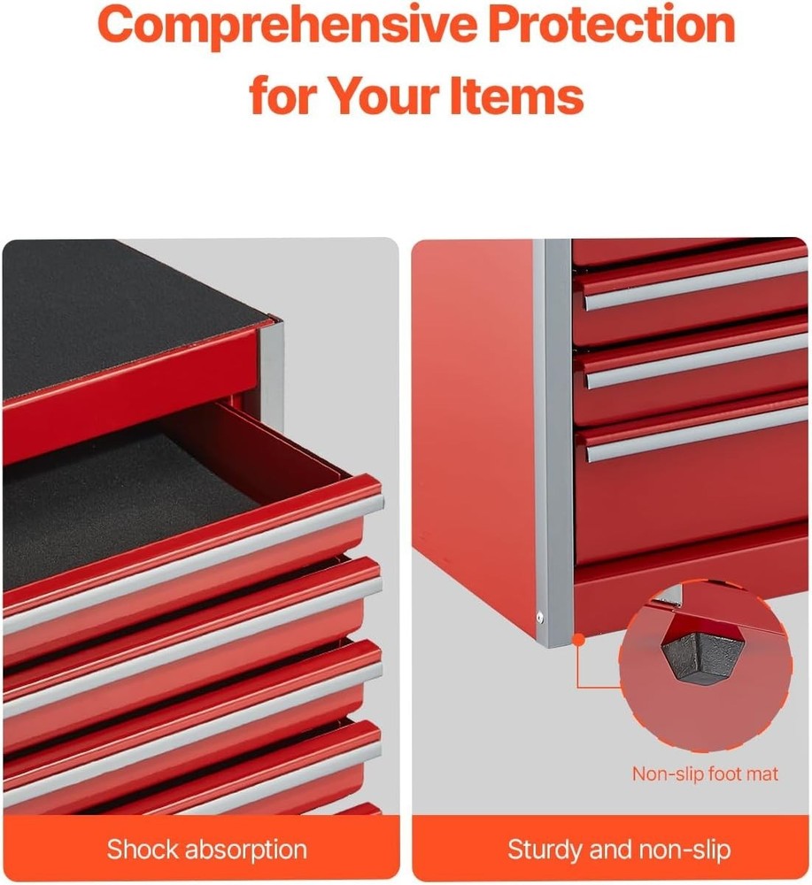 VEVOR 8.6-inch 5-Drawer Portable Metal Tool Box for Small Tools