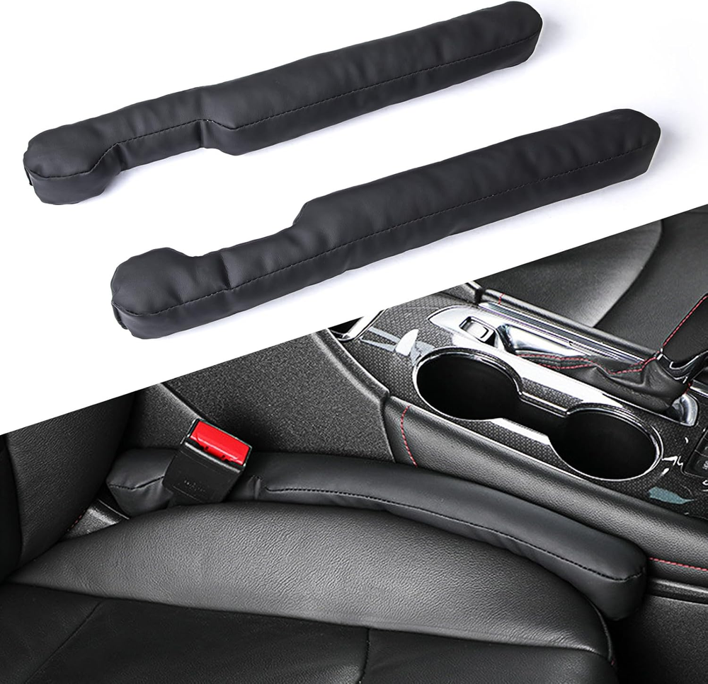 2PCS Leather Car Seat Gap Filler Universal Fit Organizer Fill the Gap between Se