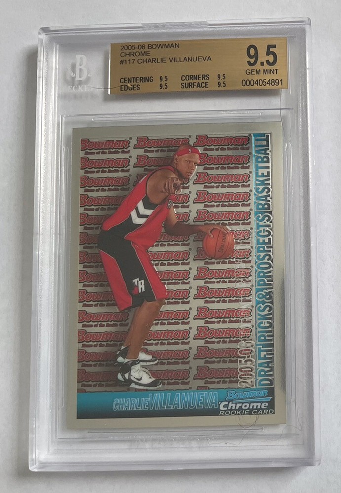 2005-06 Bowman Chrome Charlie Villanueva RC #117 BGS 9.5 GEM MINT