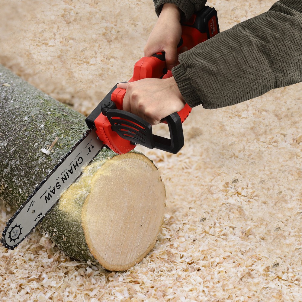 12-Inch Cordless Electric Chainsaw with Battery and Charger