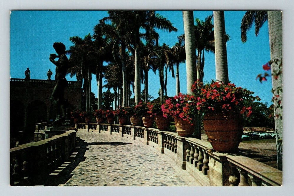 Sarasota FL Ringling Museum Art David Statue Vintage Postcard
