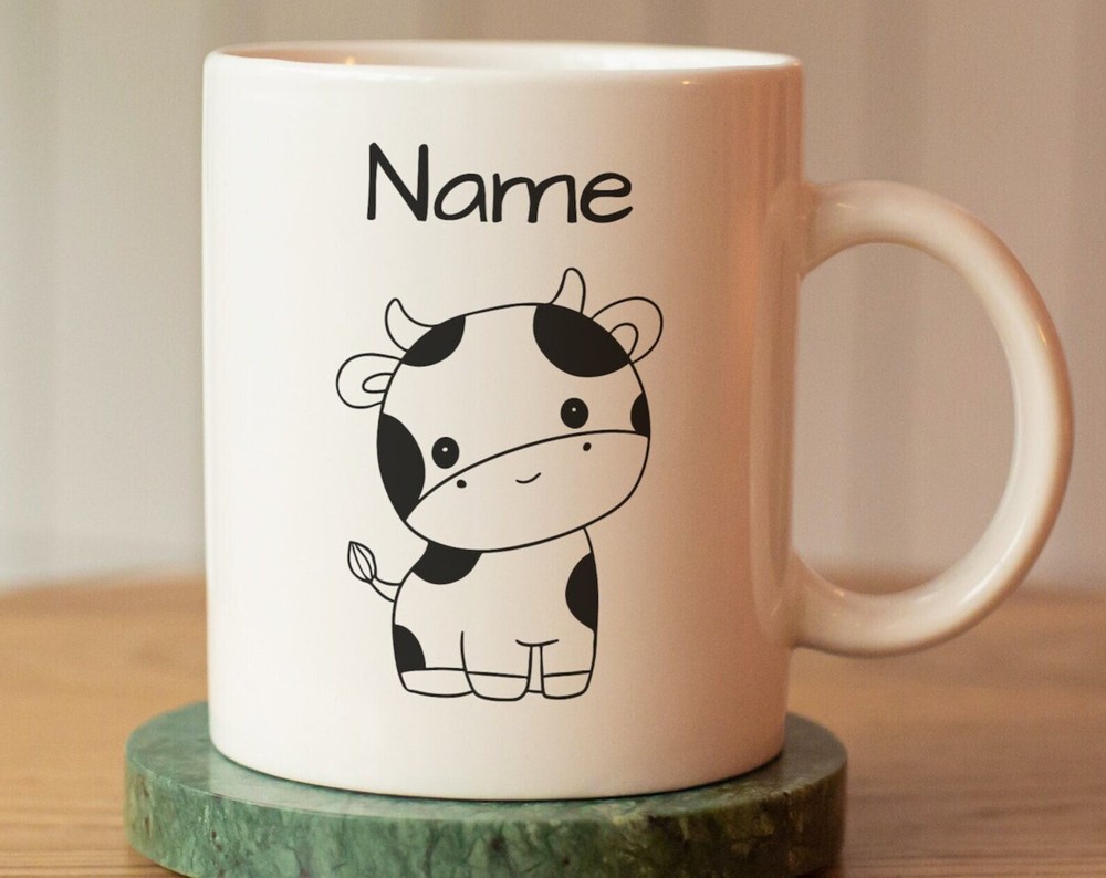 Taza Vaca Personalizada Con Nombre Personalizado Taza Vaca Niños Taza Regalo Para Mujer