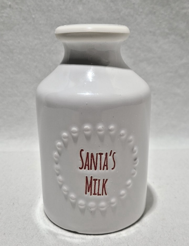 Holiday Times “Milk for Santa” Ceramic Bottle Farmhouse Christmas Decor 5”