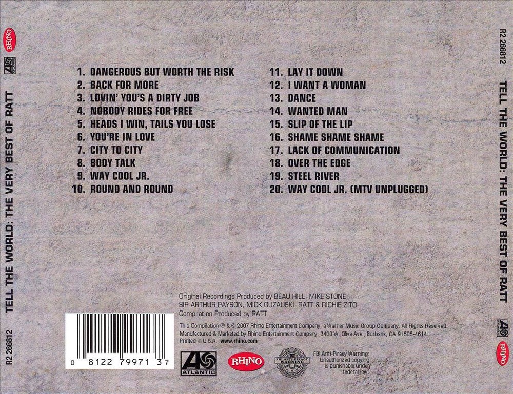 RATT TELL THE WORLD: THE VERY BEST OF NEW CD