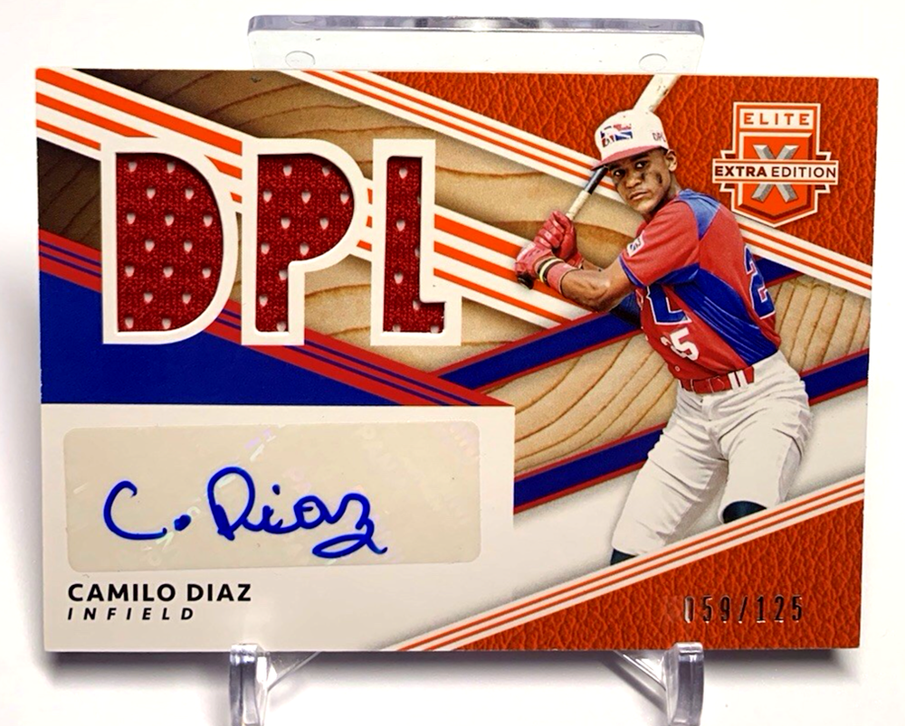 2020 Panini Elite DPL Orange Auto Camilo Diaz /125