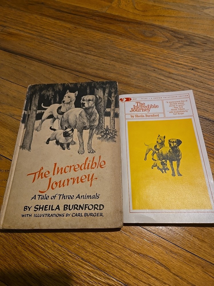 Vtg 1960s 'The Incredible Journey' Book Lot - Disney Homeward Bound Film Adaptat