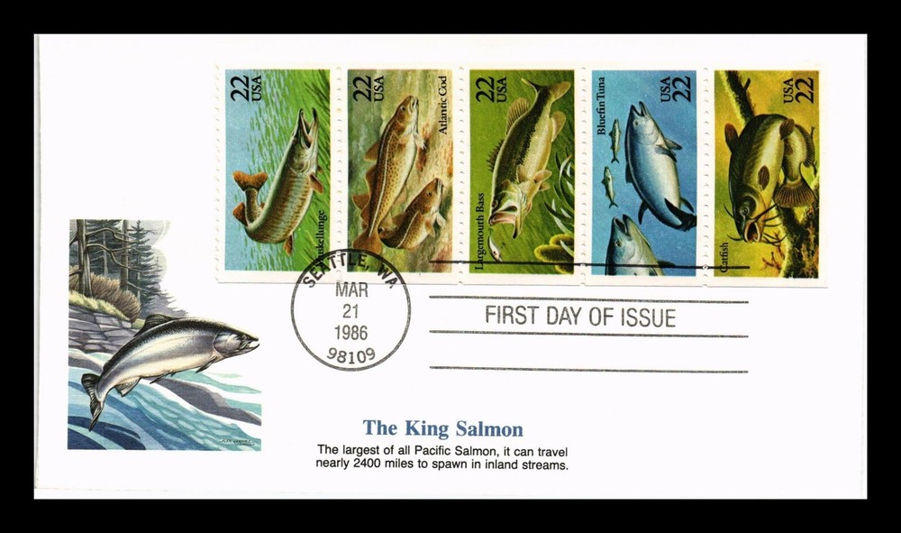 DR JIM STAMPS US COVER FISH BOOKLET FIRST DAY ISSUE SCOTT 2209A FLEETWOOD