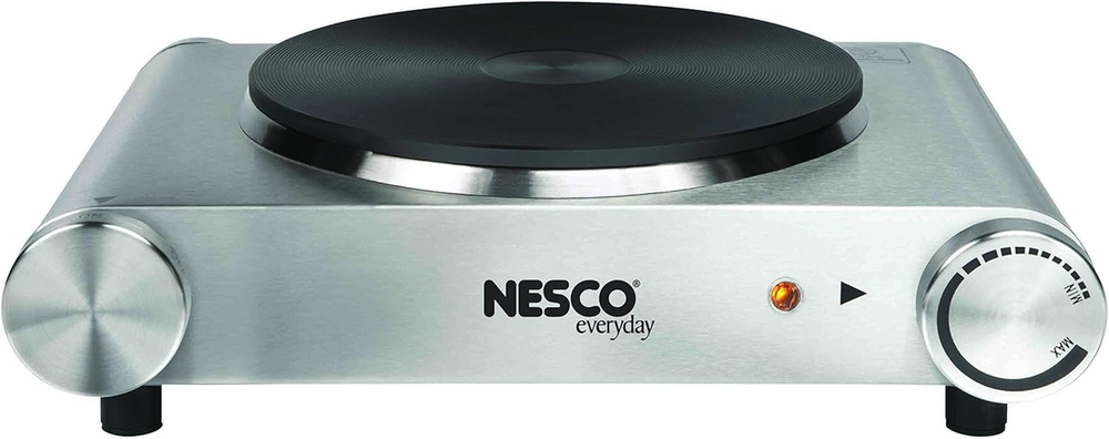Nesco SB-01 Stainless Steel Electric Burner, 1500-Watt, Standard, Silver